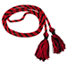 Red, Red, and Black variegated honor cord with mixed tassel