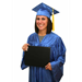 Shiny cap, gown, tassel, and diploma cover