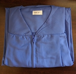 Light Royal Blue Matte Kinder Cap/Gown sets, size 30" - 34", whole lot of 30 sets 