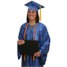 Shiny cap, gown, tassel, diploma cover, and double honor cord set
