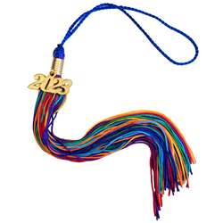 Rainbow tassel with gold 2023 year date