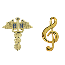 Tie/Lapel Pin, RN and Clef Note